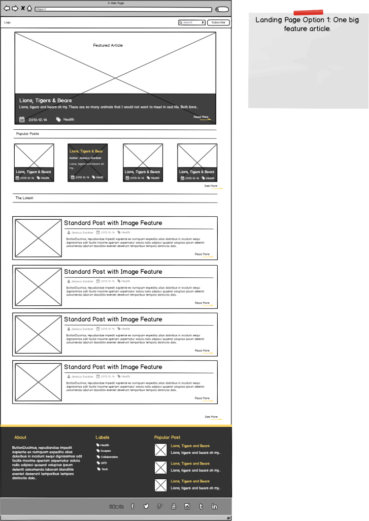 Landing Page Option 1