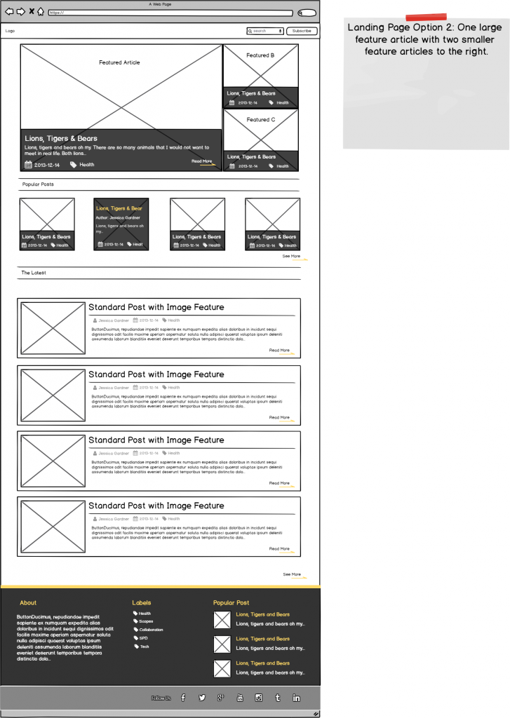 Landing Page Option 2