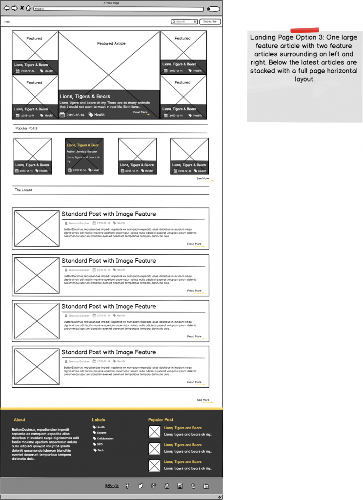 Landing Page Option 3