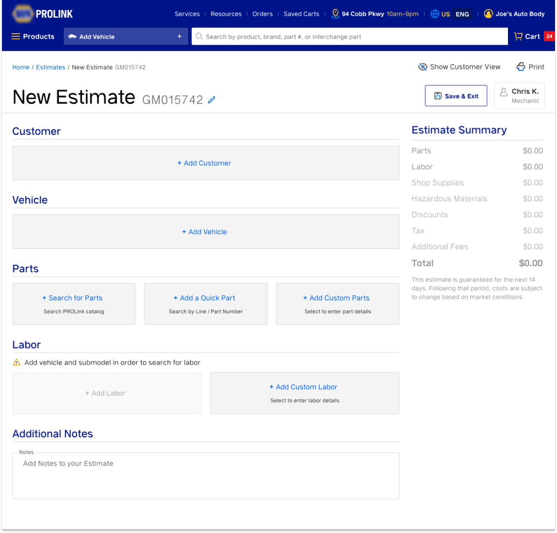 Estimator Home
