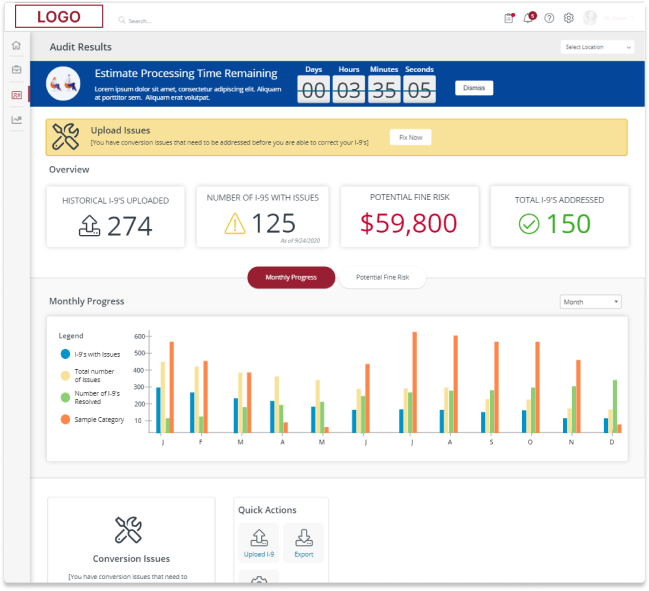 Audit and Remediation Dashboard Home - Tab 1
