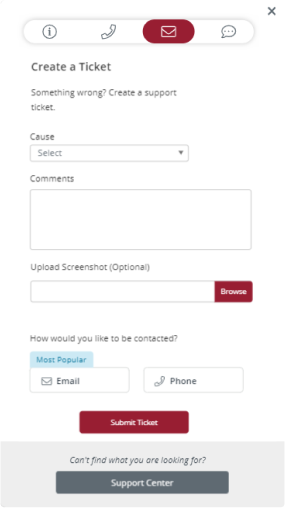 Help and Support: Contact By Email