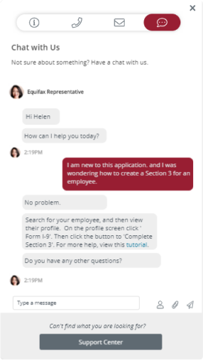 Help and Support: Contact By Chat