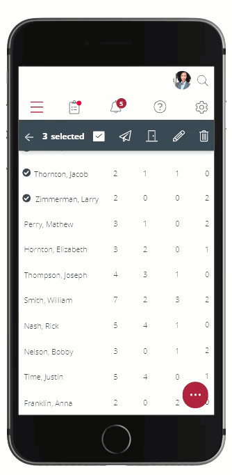 Audit Summary Mobile Bulk Selection