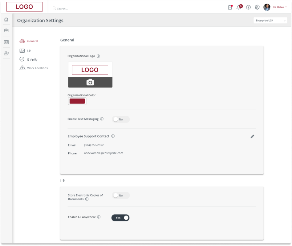 Organization Settings