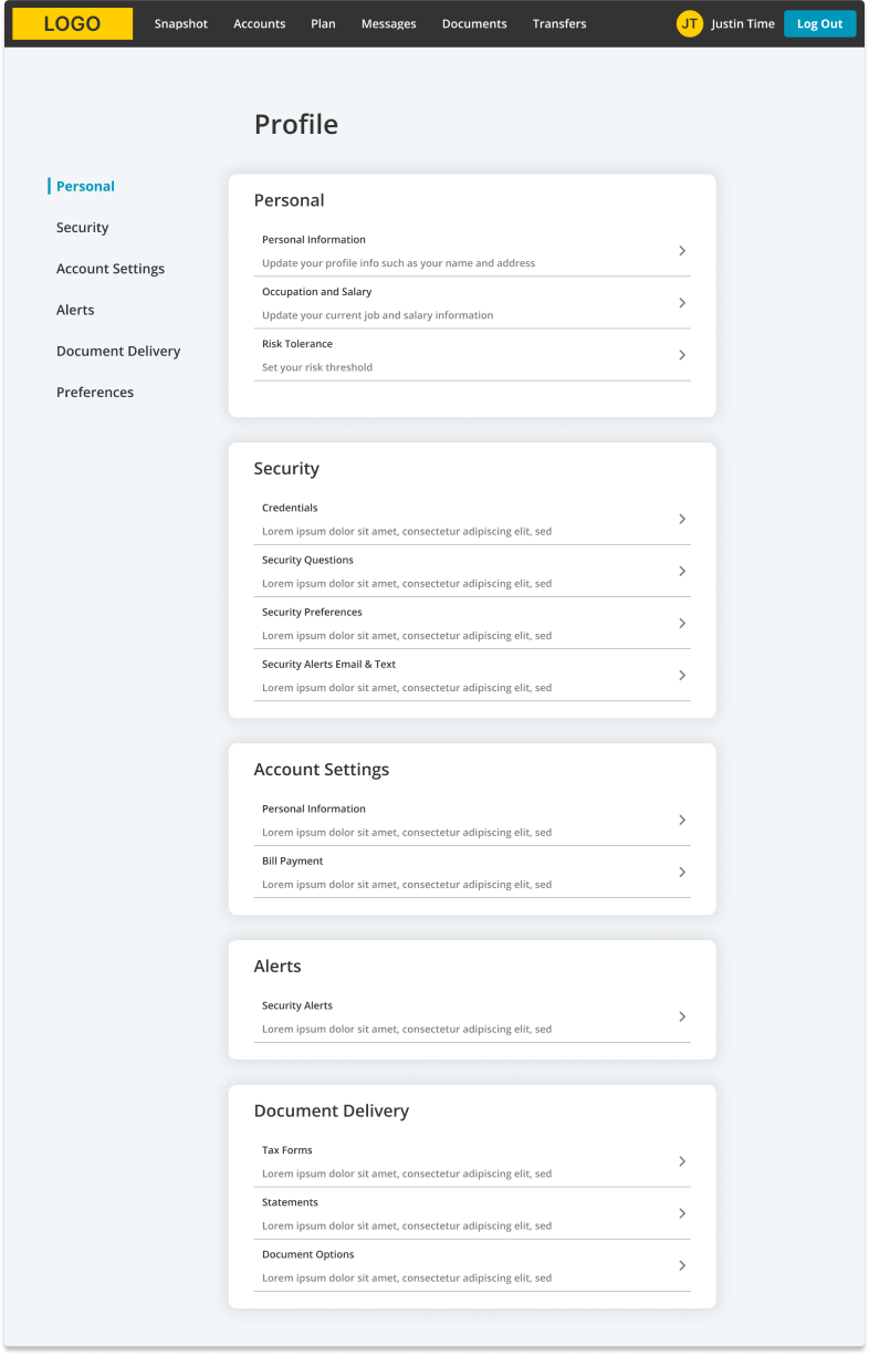 Profile & Settings