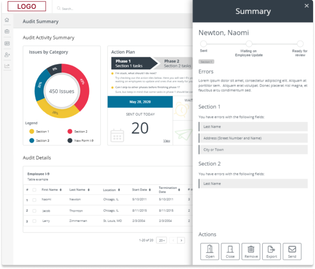 Audit Activity Summary: Selected Item Details - High Fidelity