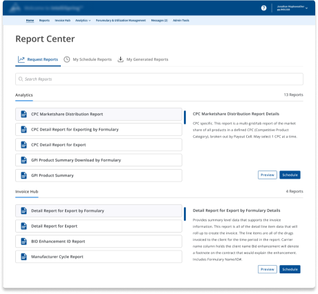 Report Center Grid View Alternate